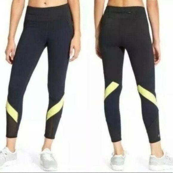 Athleta Sonar Colorblock Legging Navy Black Yellow - Picture 1 of 6